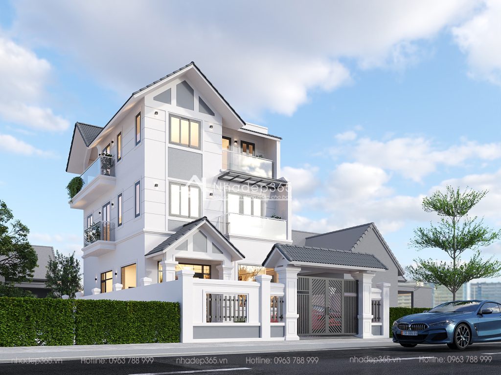 Mẫu Thiết Kế Biệt Thự 3 Tầng Mái Thái 250m2 Hiện Đại